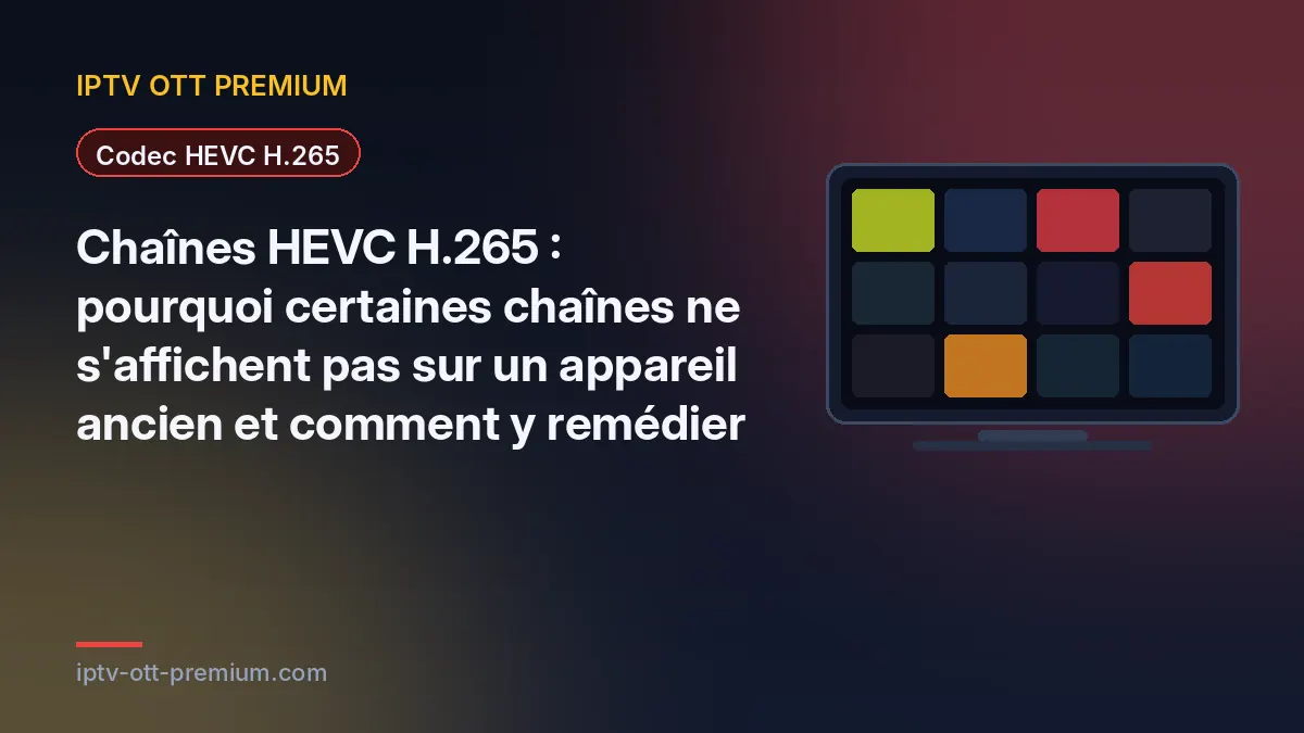 Téléviseur ancien avec écran noir sur des chaînes HEVC H.265 en IPTV Téléviseur ancien avec écran noir sur des chaînes HEVC H.265 en IPTV